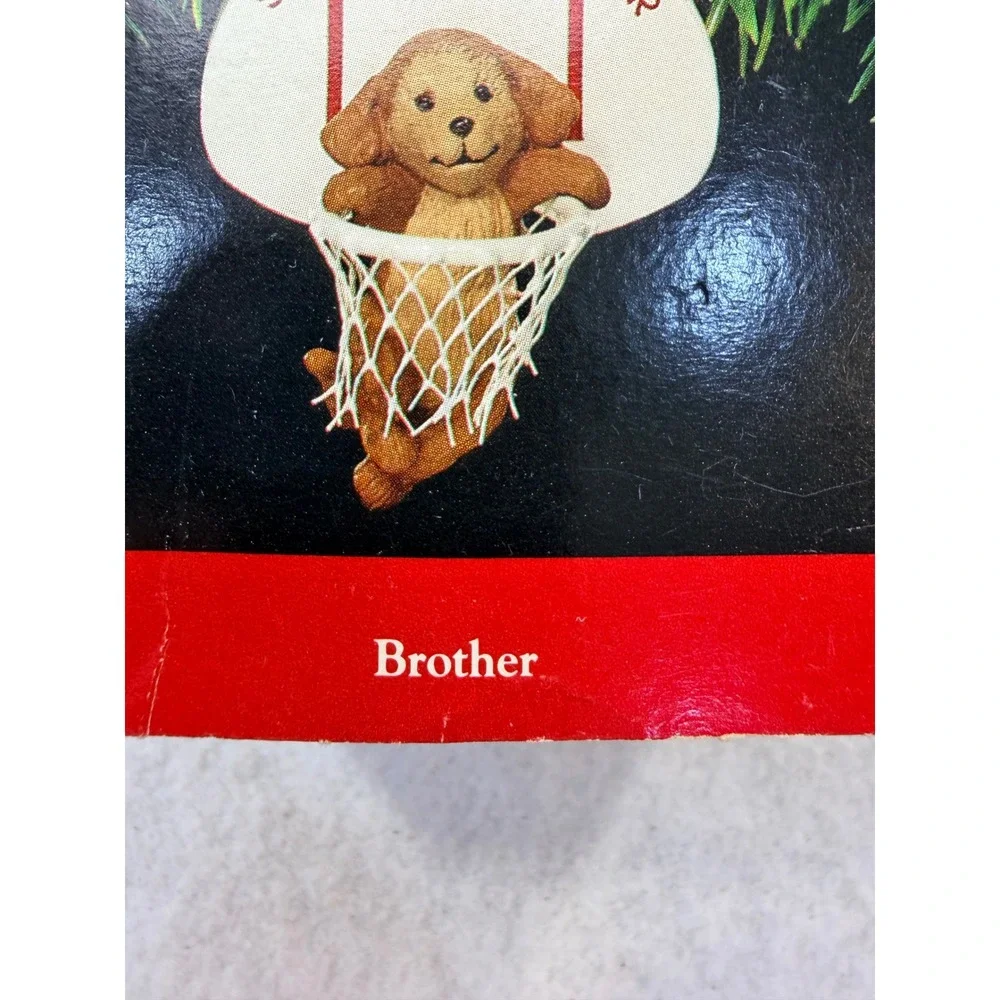 Hallmark Keepsake Ornament 1991 Superstar Brother Puppy Basketball QX547-9 VTG